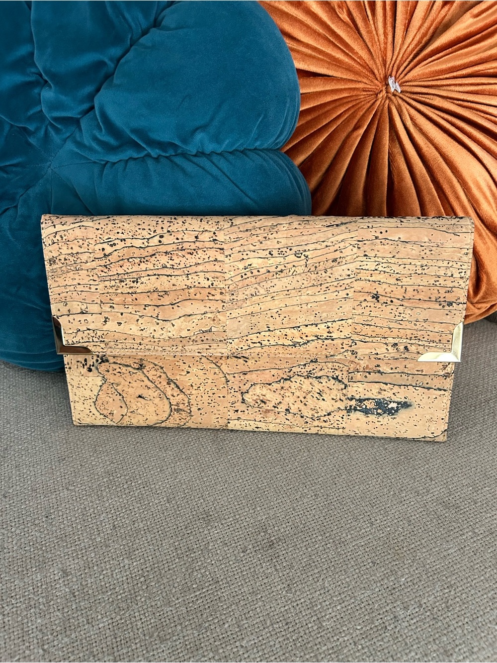 Natural Cork Clutch Wallet in Light Brown